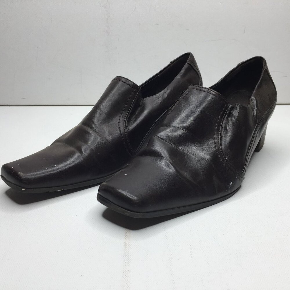 Vintage Womens Kim Rogers Brown Ankle Bootie Block Heels Church Office Size 9